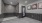 a bathroom with a tile floor