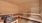 a room with wood walls
